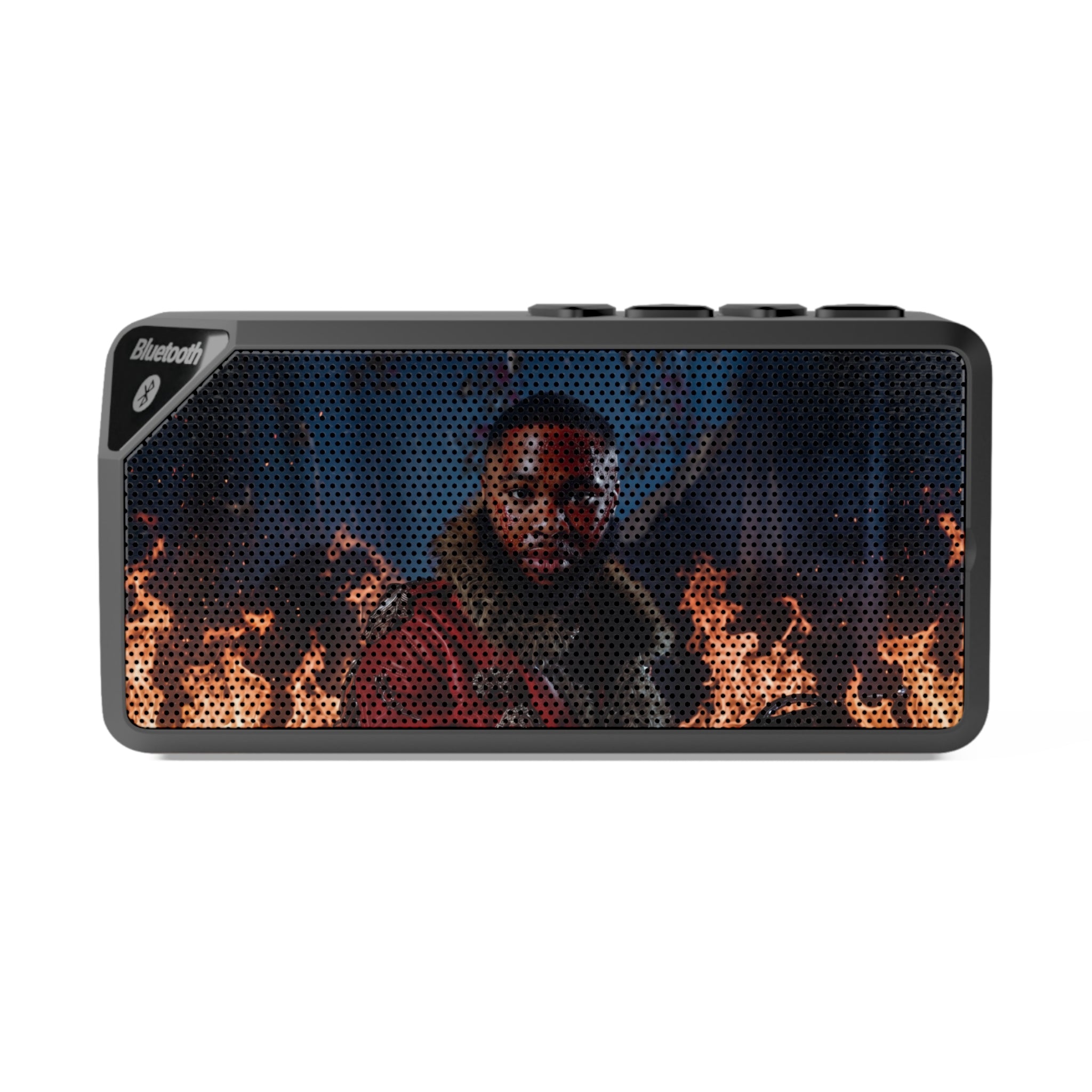 Portable "JULIUS" Bluetooth Speaker — Custom Fiery Portrait Grill Design