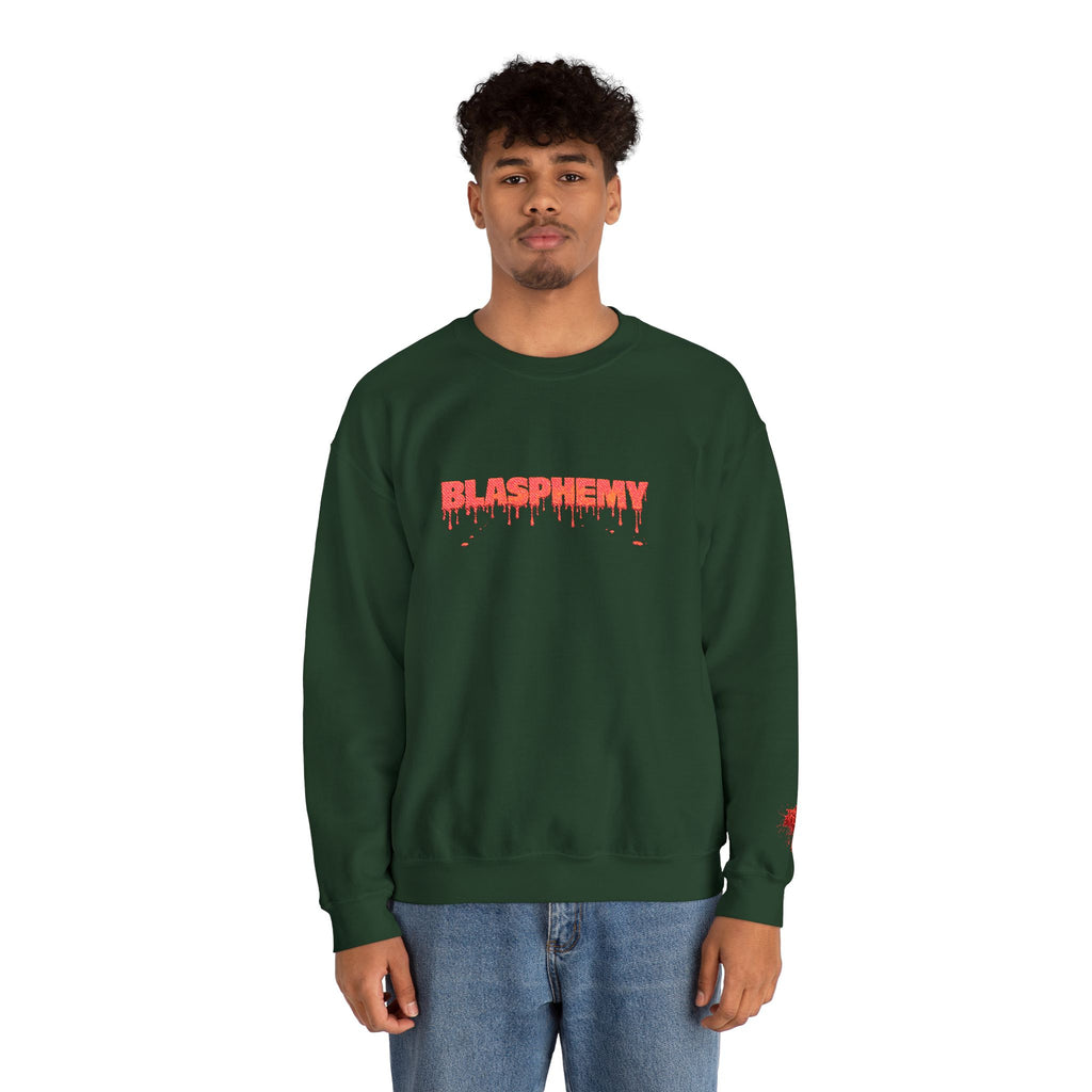 Embroidered Blasphemy Drip Logo Crewneck Sweatshirt