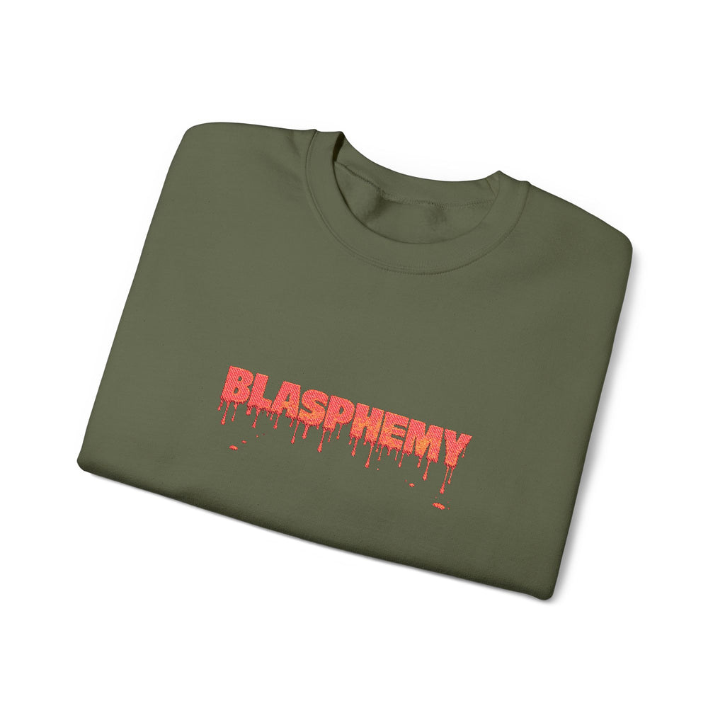Embroidered Blasphemy Drip Logo Crewneck Sweatshirt