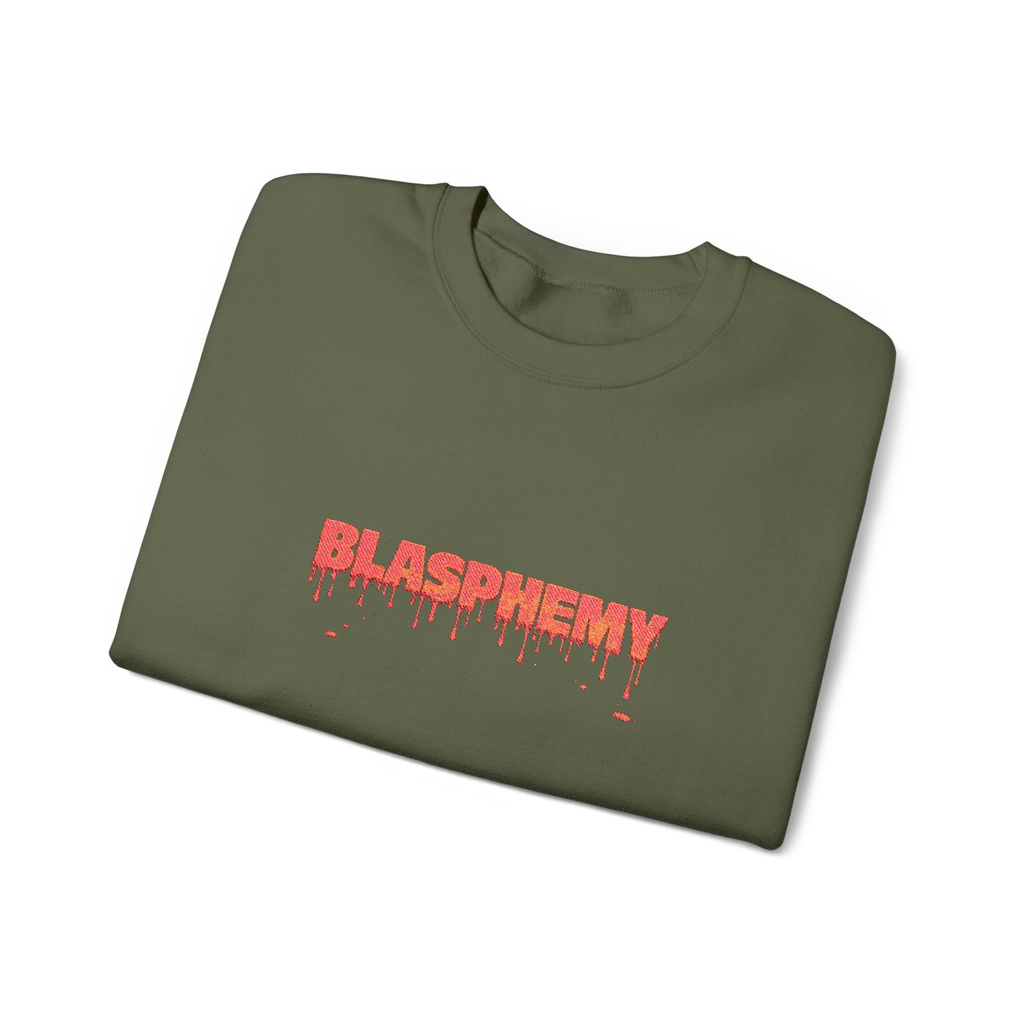 Embroidered Blasphemy Drip Logo Crewneck Sweatshirt