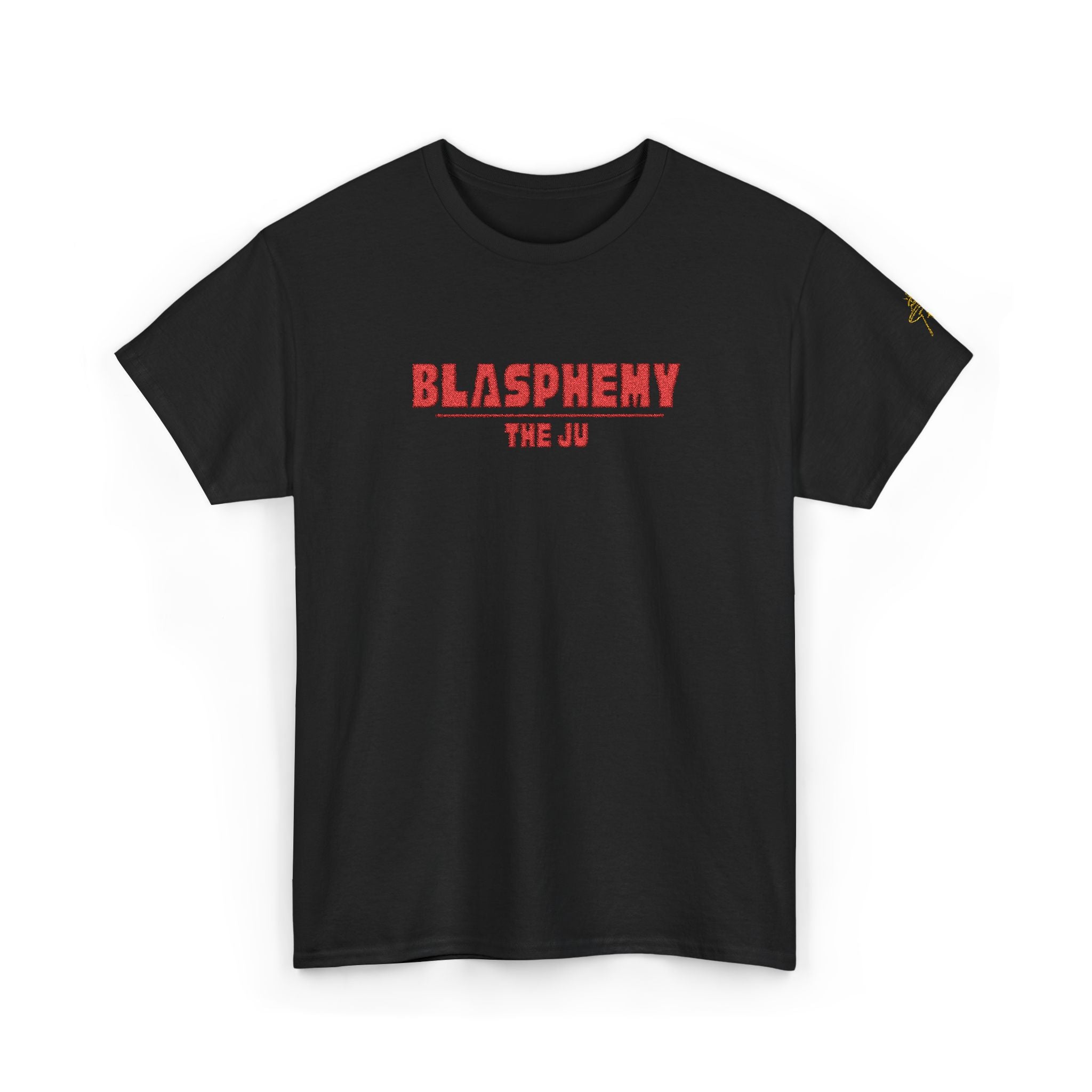 Blasphemy Tee — 'THE JU' Retro Red Graphic Cotton Shirt