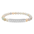 Engraved “WWJuD” Natural Stone Stretch Beaded Bracelet