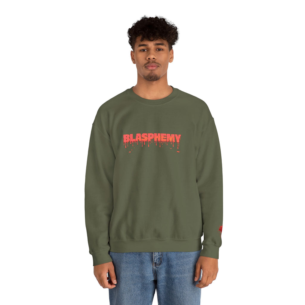 Embroidered Blasphemy Drip Logo Crewneck Sweatshirt