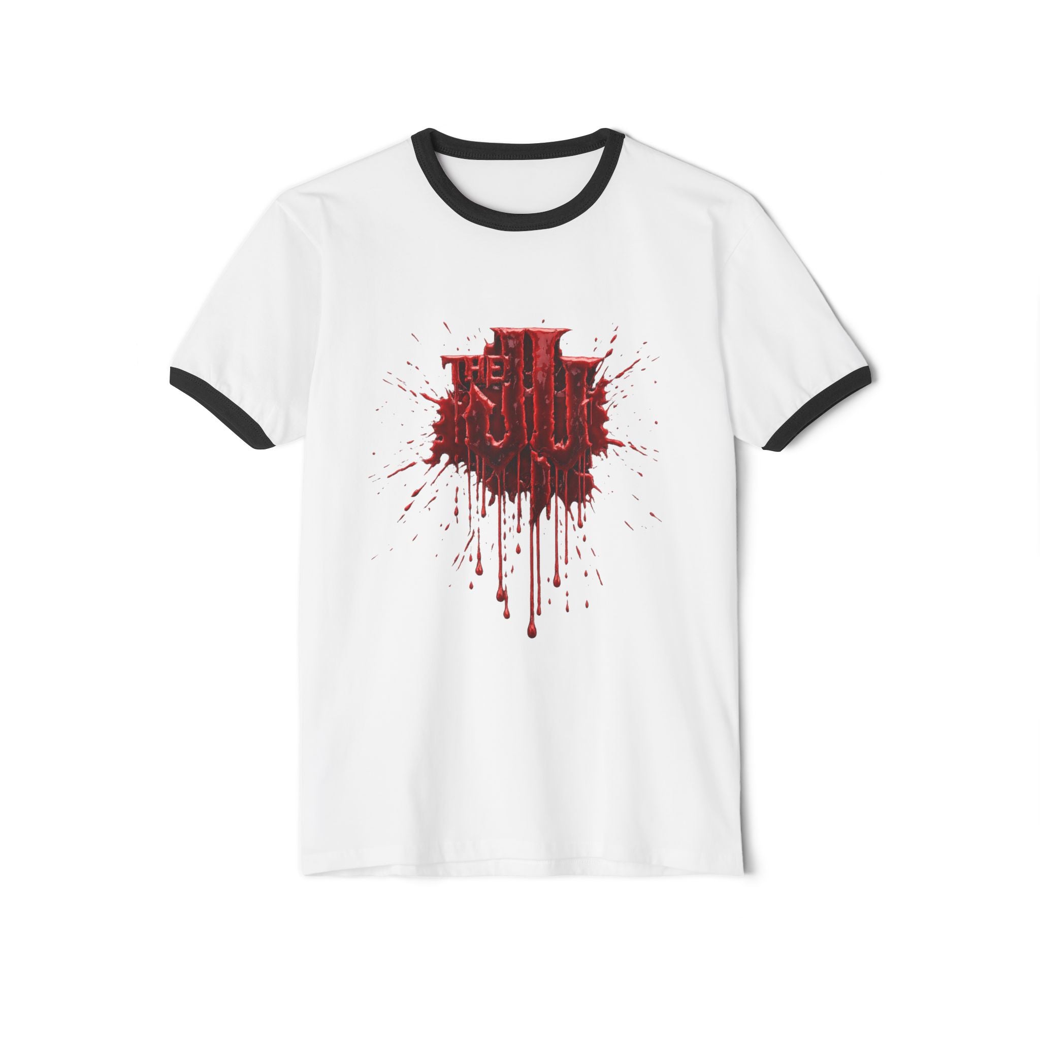 Horror Splatter Ringer T‑Shirt — 'The Void' Blood Drip Graphic