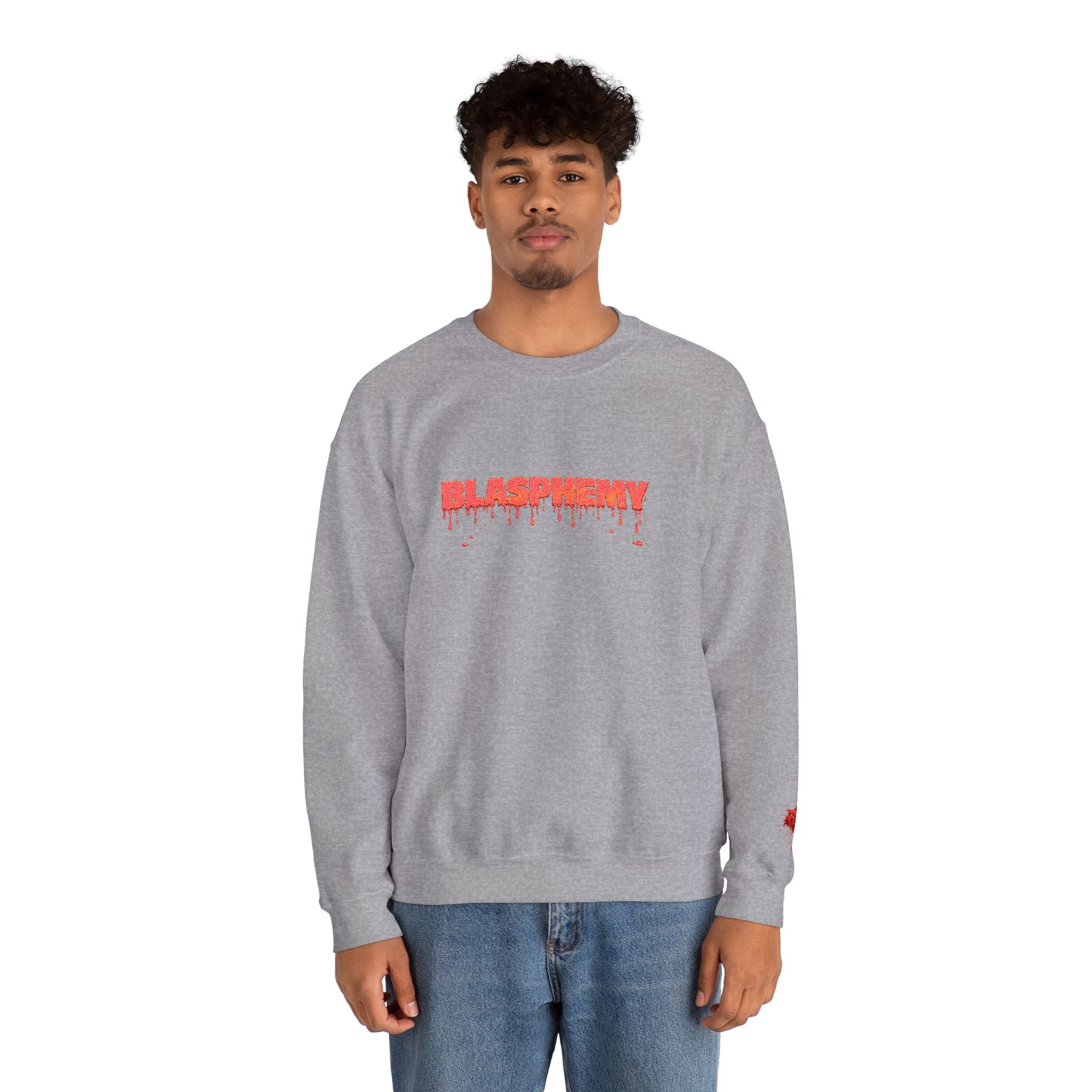 Embroidered Blasphemy Drip Logo Crewneck Sweatshirt