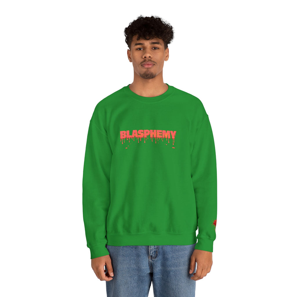 Embroidered Blasphemy Drip Logo Crewneck Sweatshirt