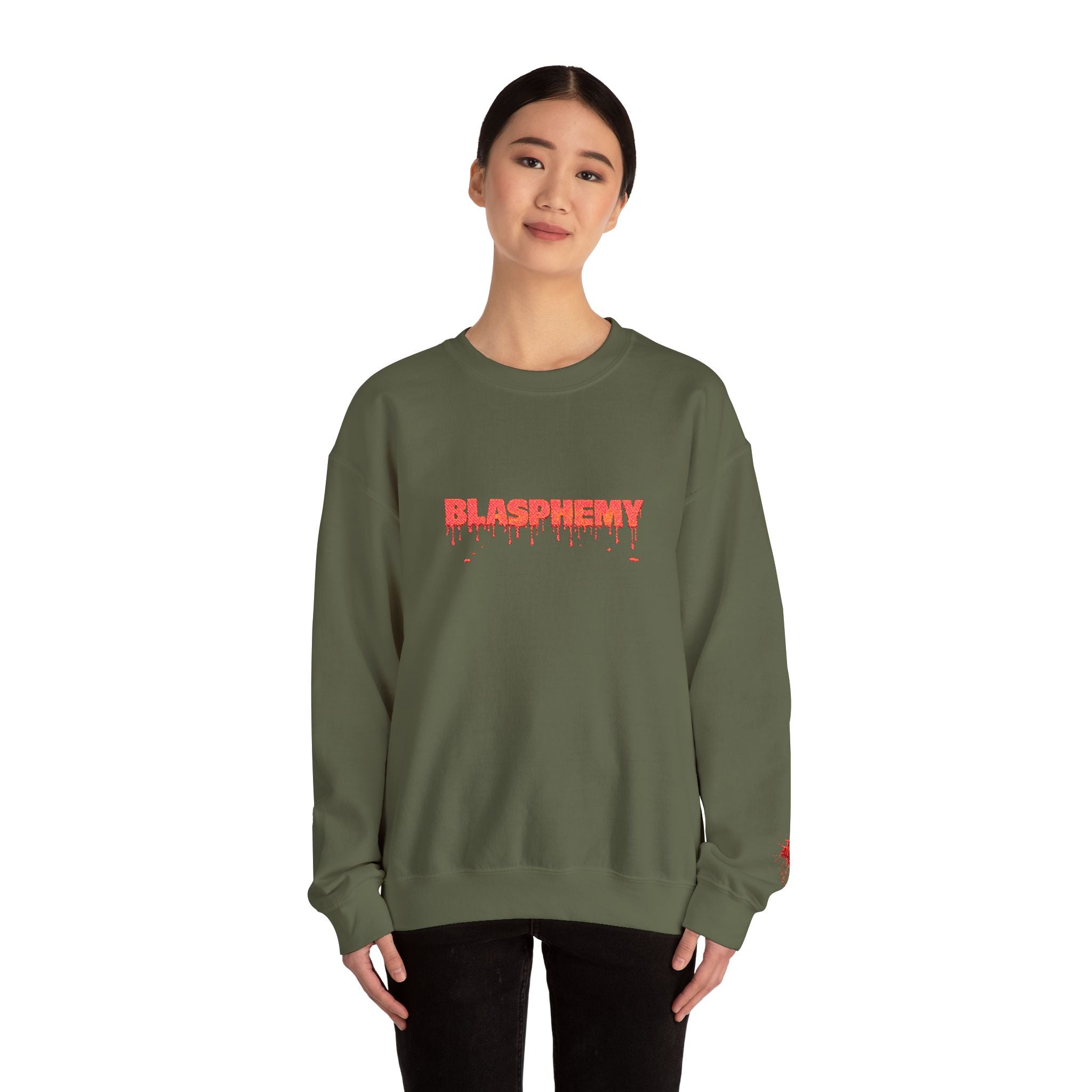 Embroidered Blasphemy Drip Logo Crewneck Sweatshirt