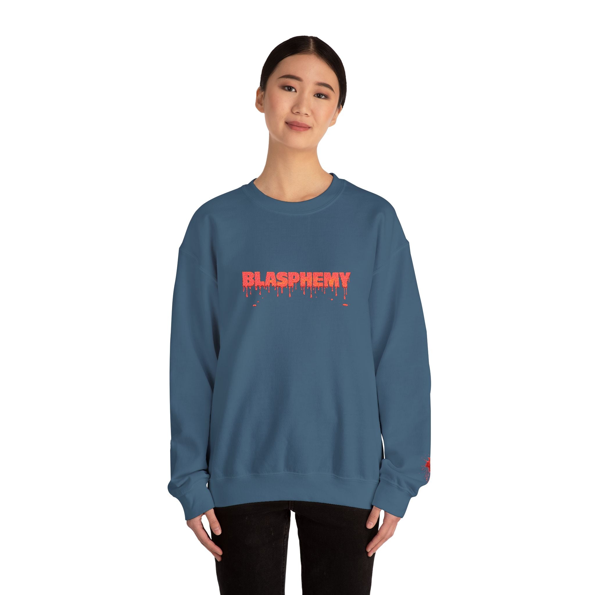 Embroidered Blasphemy Drip Logo Crewneck Sweatshirt
