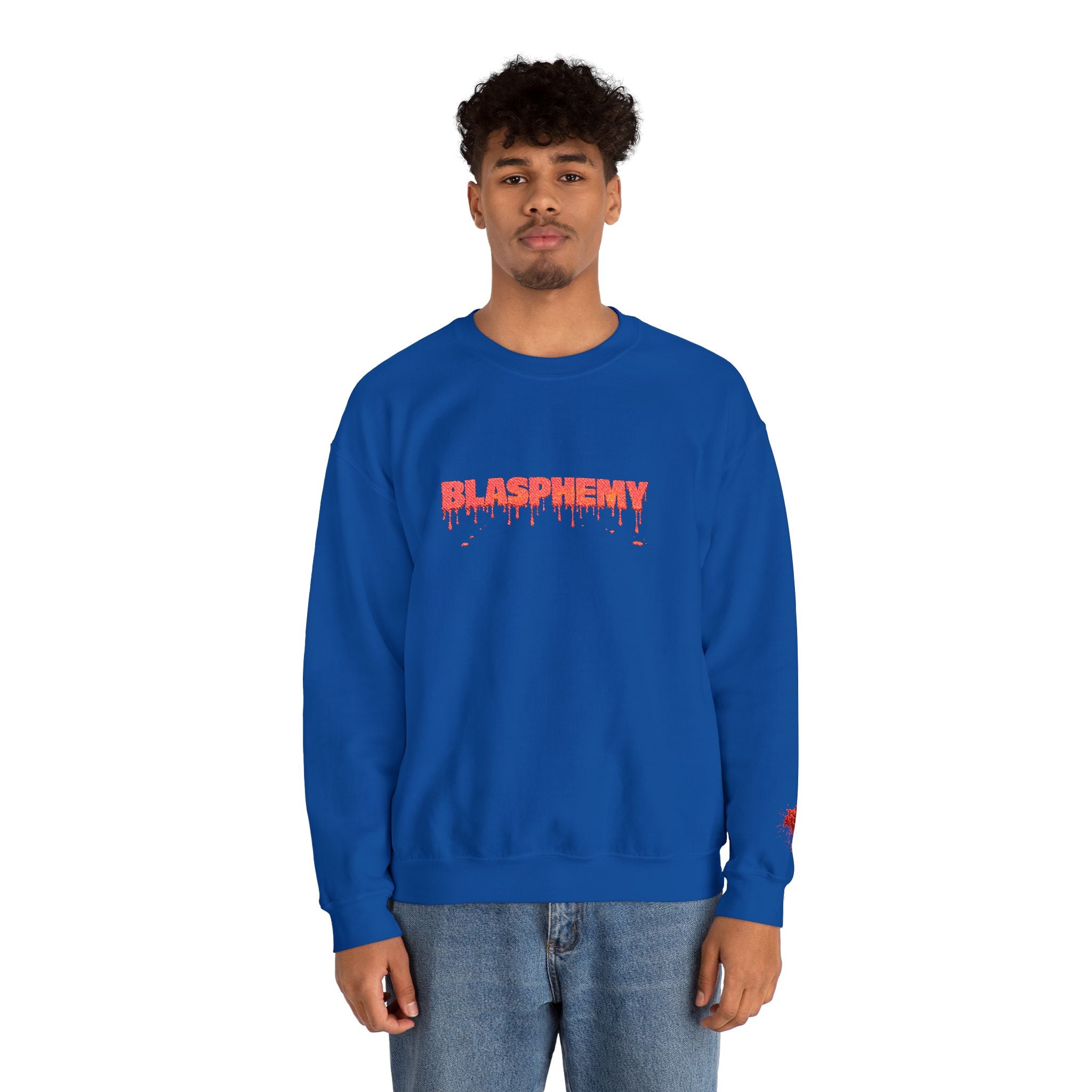 Embroidered Blasphemy Drip Logo Crewneck Sweatshirt