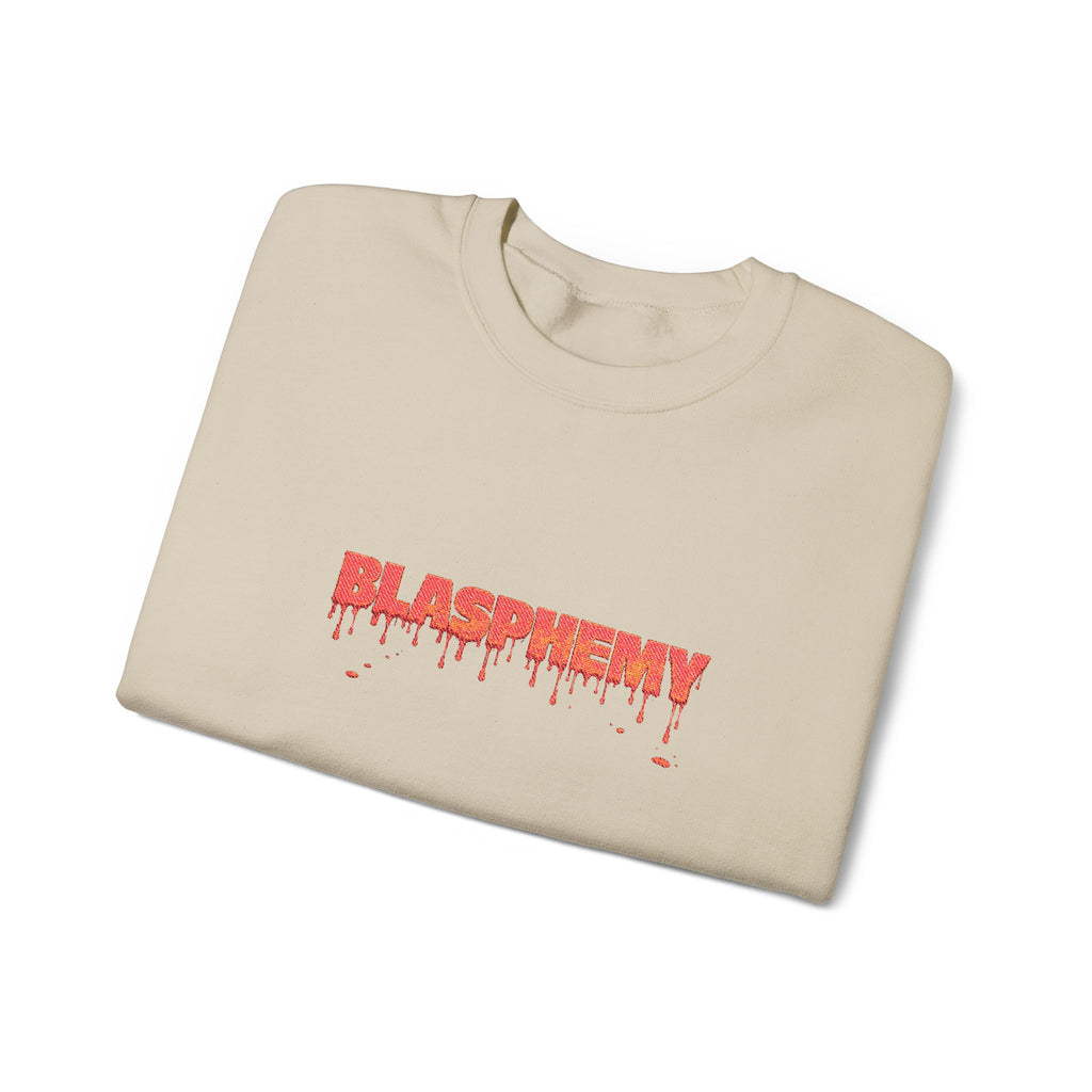 Embroidered Blasphemy Drip Logo Crewneck Sweatshirt