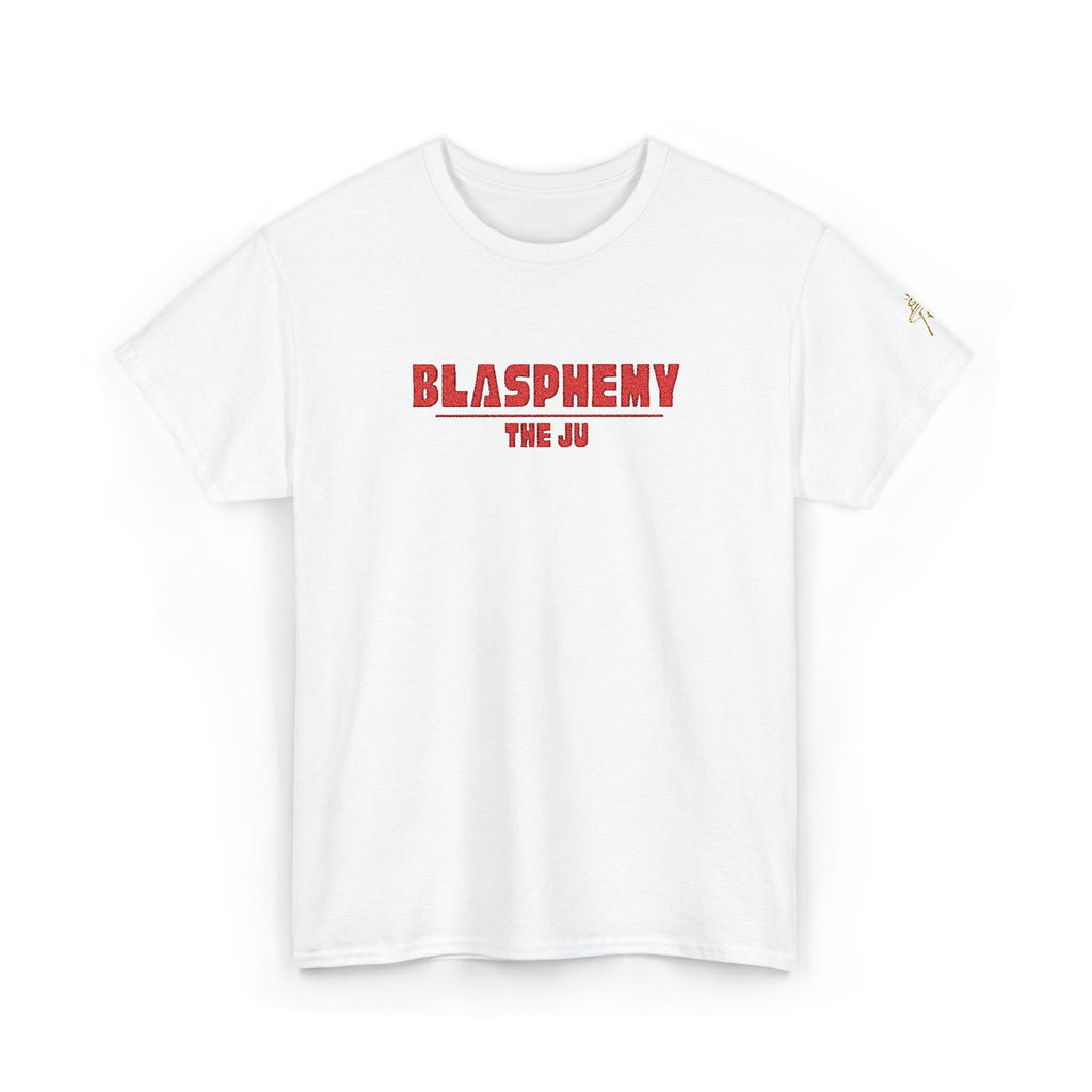 Blasphemy Tee — 'THE JU' Retro Red Graphic Cotton Shirt