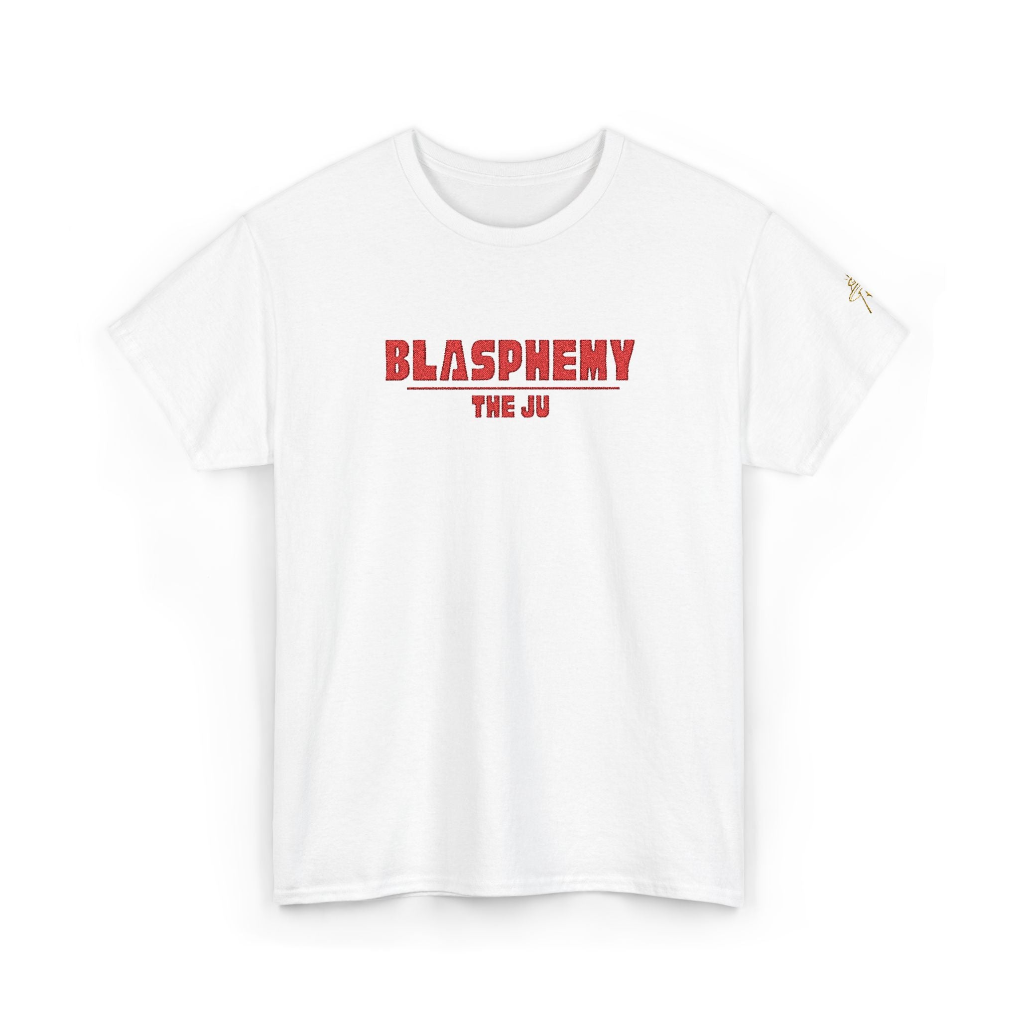 Blasphemy Tee — 'THE JU' Retro Red Graphic Cotton Shirt