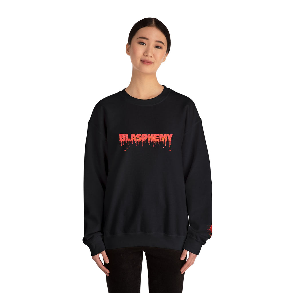 Embroidered Blasphemy Drip Logo Crewneck Sweatshirt