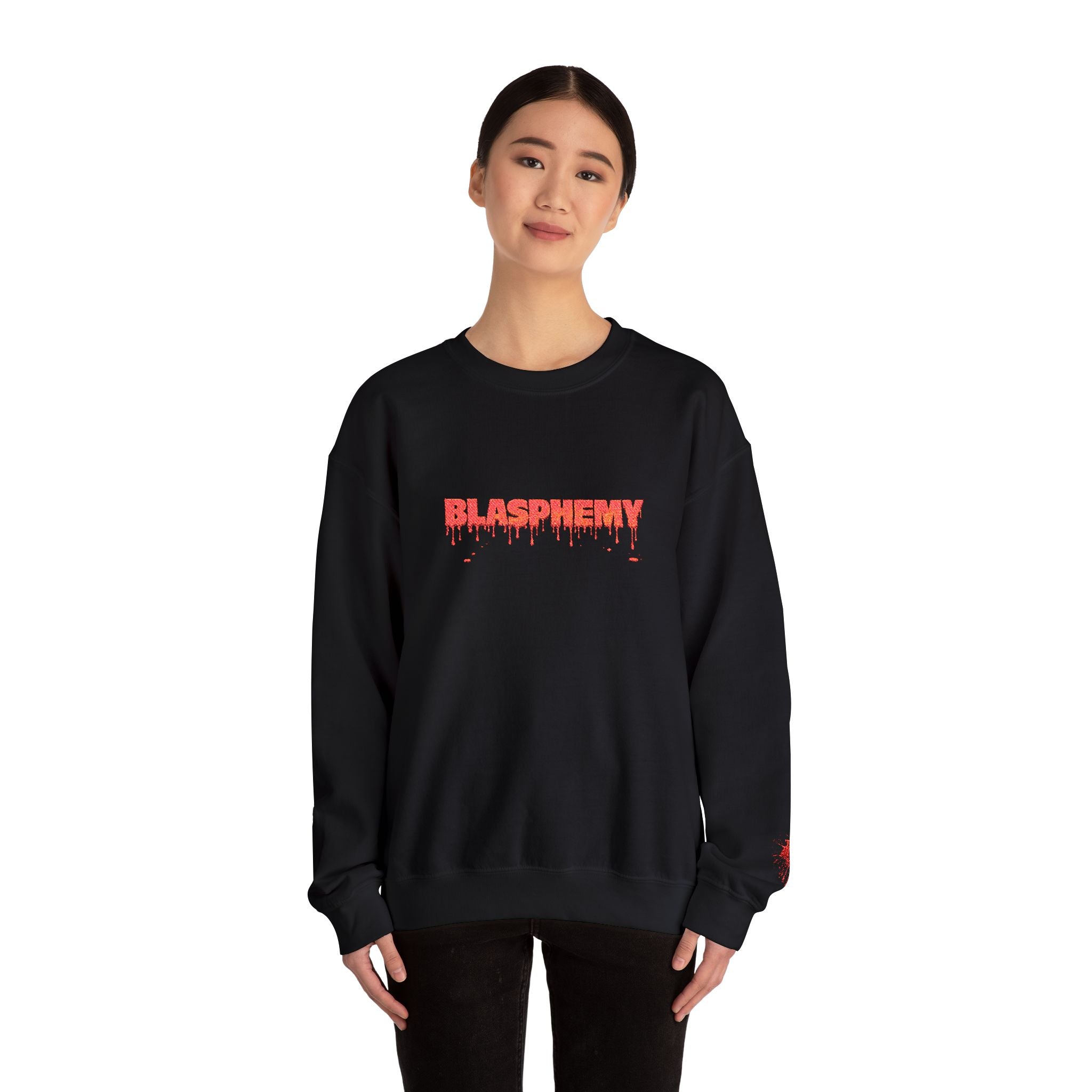 Embroidered Blasphemy Drip Logo Crewneck Sweatshirt