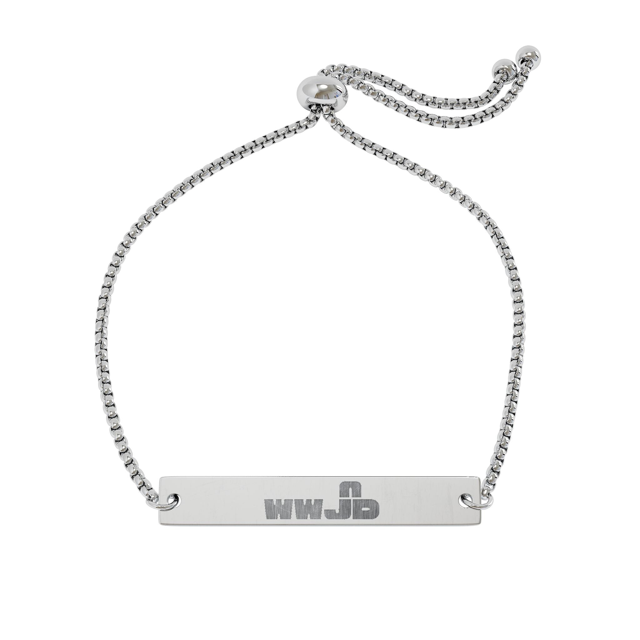 WWJUD Engraved Bar Bracelet