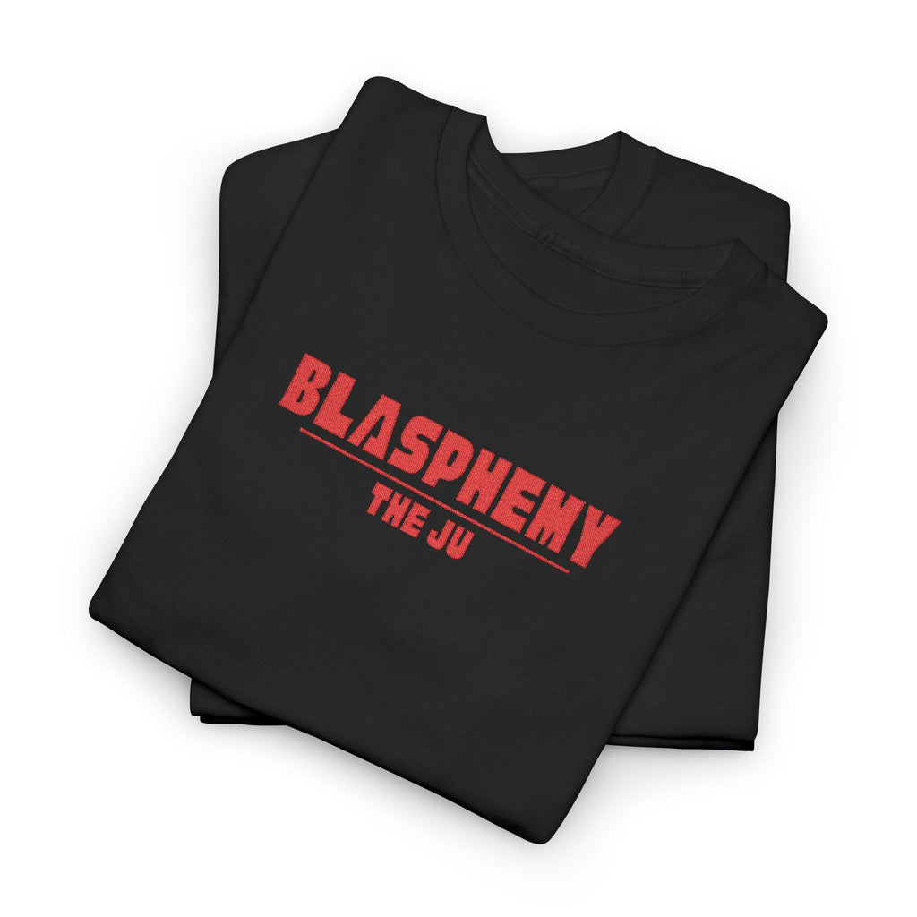 Blasphemy Tee — 'THE JU' Retro Red Graphic Cotton Shirt