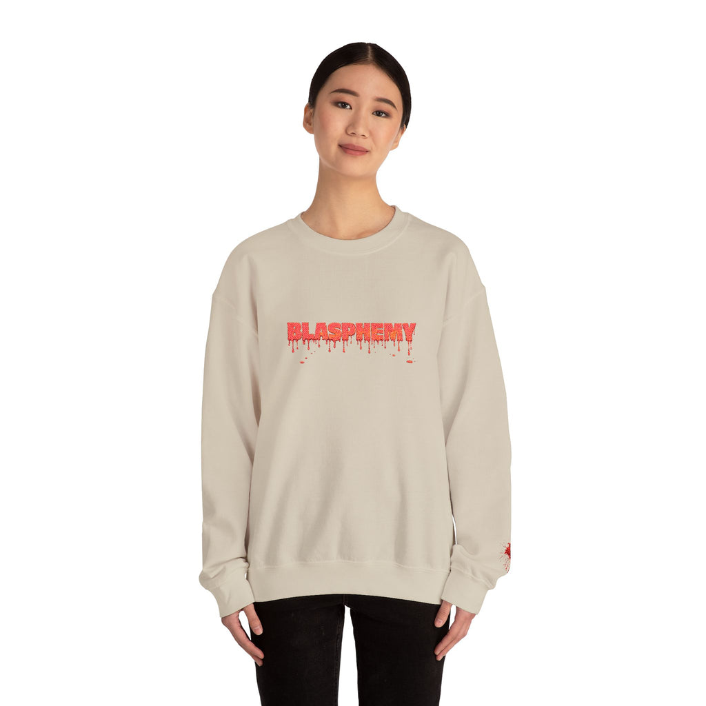 Embroidered Blasphemy Drip Logo Crewneck Sweatshirt