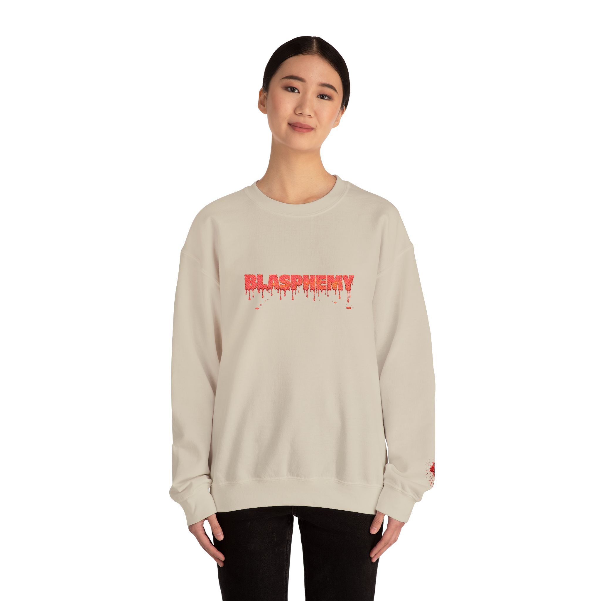 Embroidered Blasphemy Drip Logo Crewneck Sweatshirt