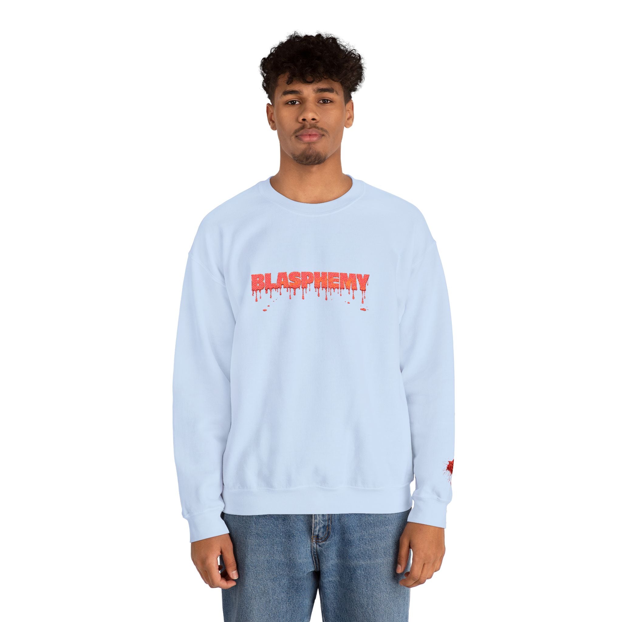 Embroidered Blasphemy Drip Logo Crewneck Sweatshirt