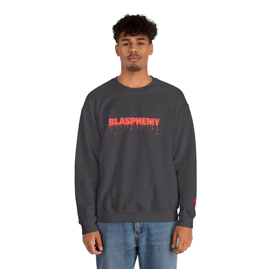 Embroidered Blasphemy Drip Logo Crewneck Sweatshirt