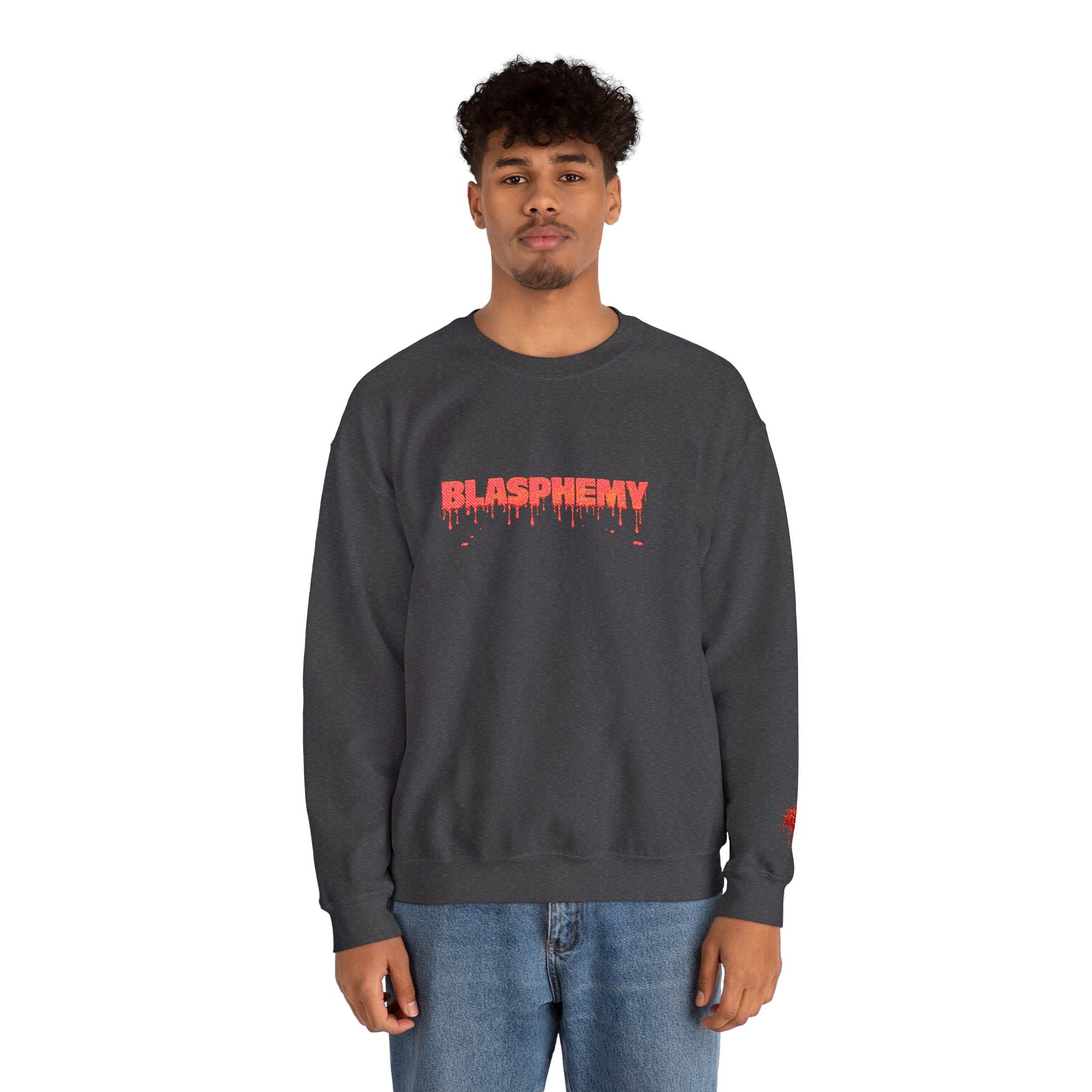Embroidered Blasphemy Drip Logo Crewneck Sweatshirt