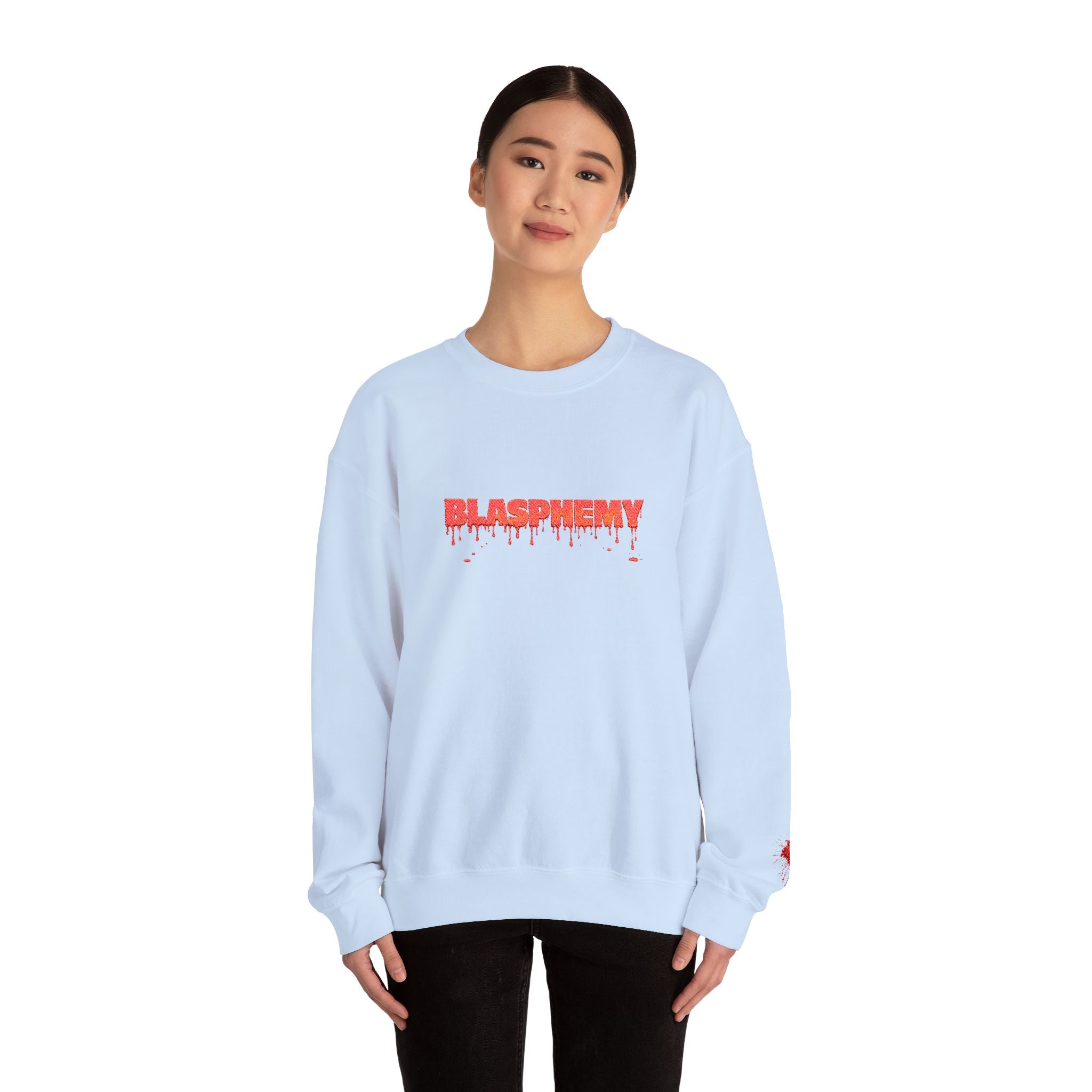 Embroidered Blasphemy Drip Logo Crewneck Sweatshirt