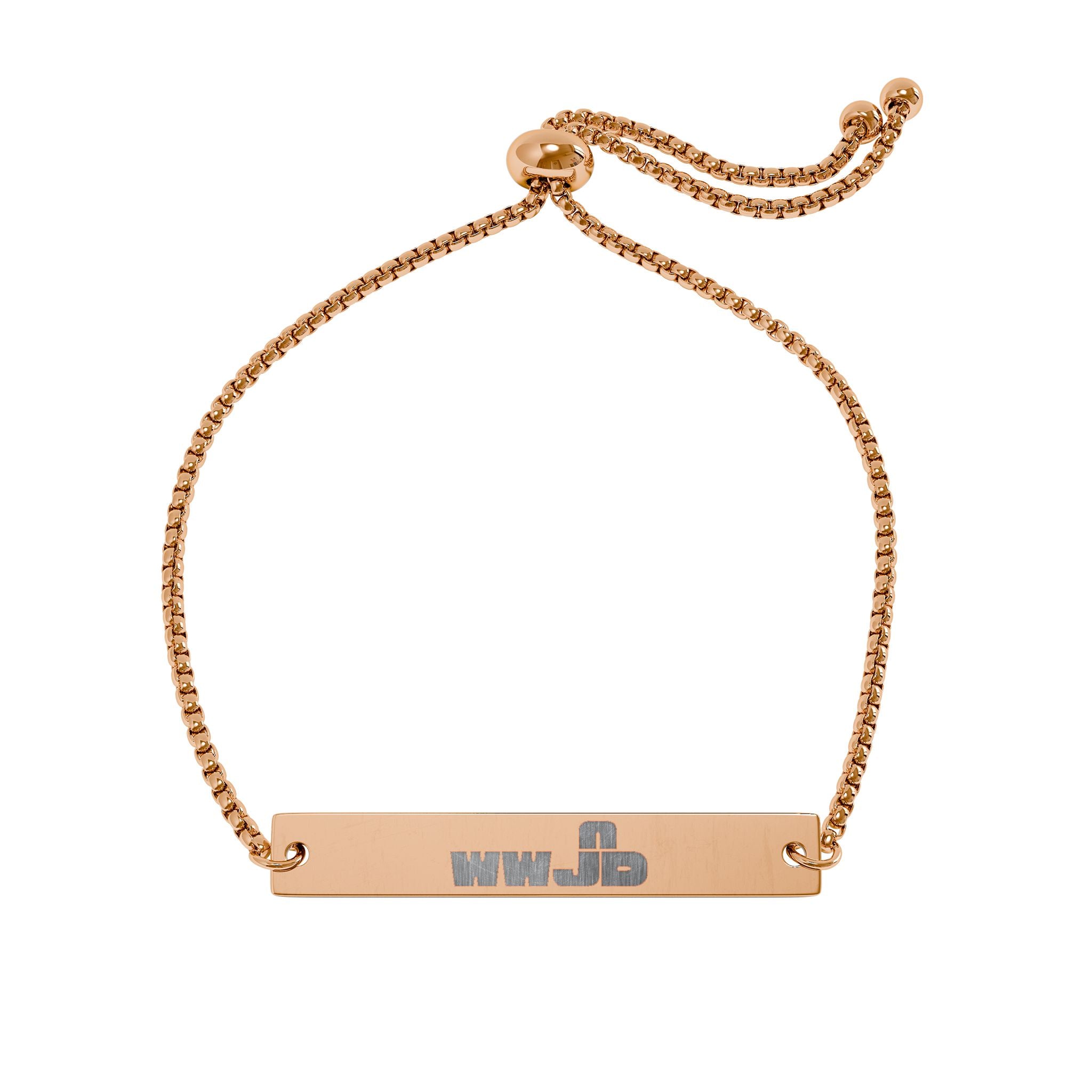 WWJUD Engraved Bar Bracelet