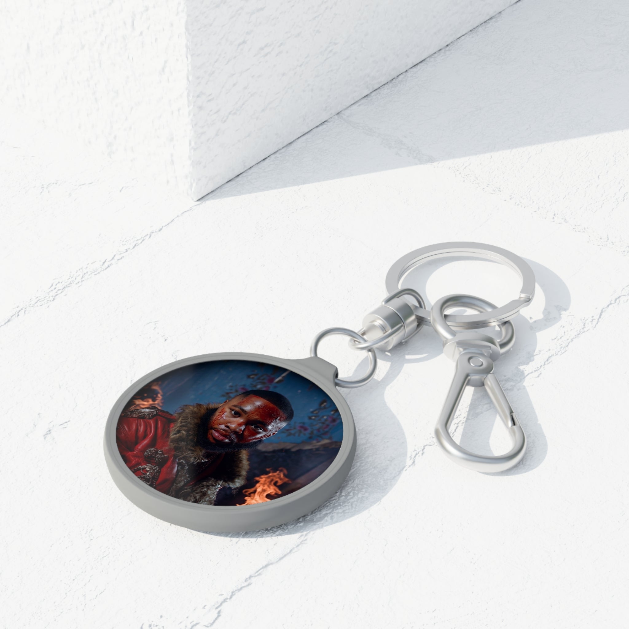 "JULIUS" Round Photo Keychain