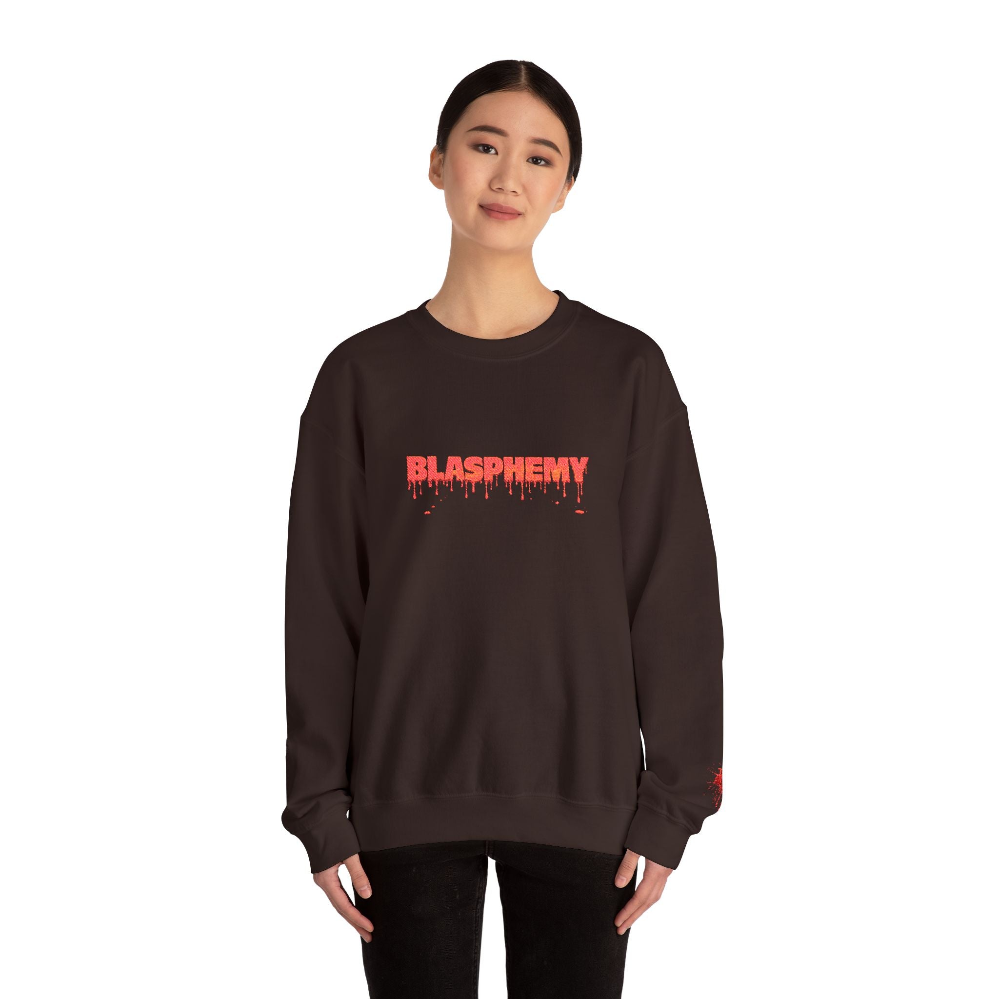 Embroidered Blasphemy Drip Logo Crewneck Sweatshirt