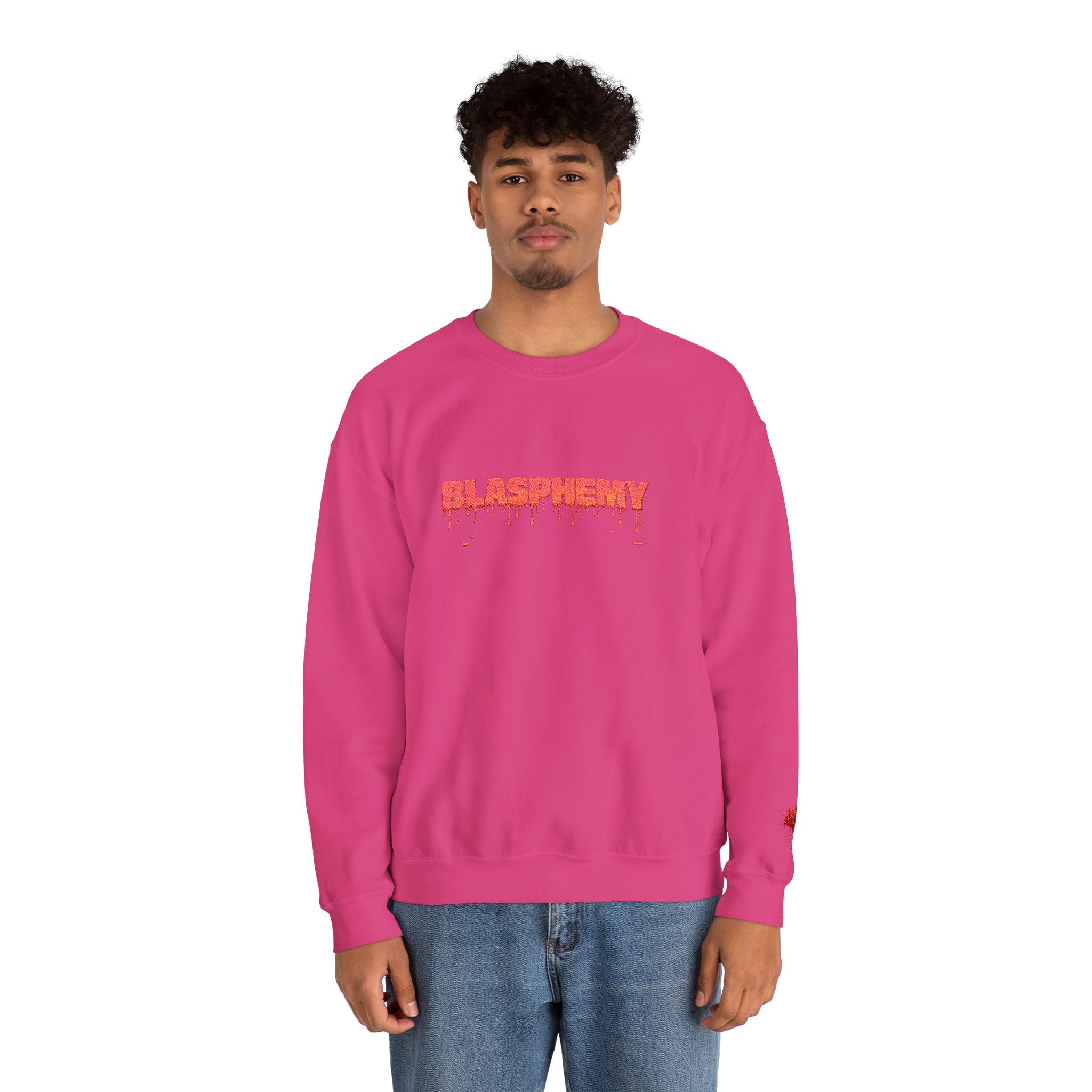 Embroidered Blasphemy Drip Logo Crewneck Sweatshirt