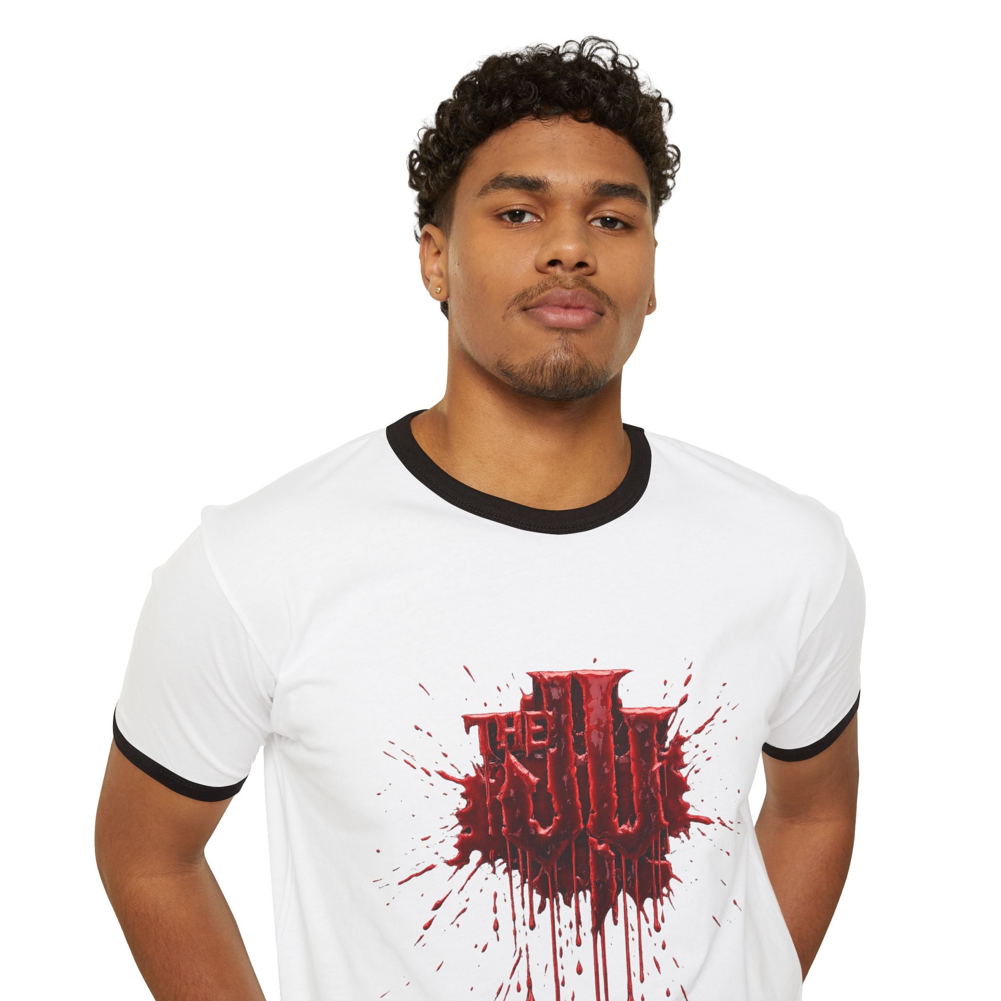 Horror Splatter Ringer T‑Shirt — 'The Void' Blood Drip Graphic