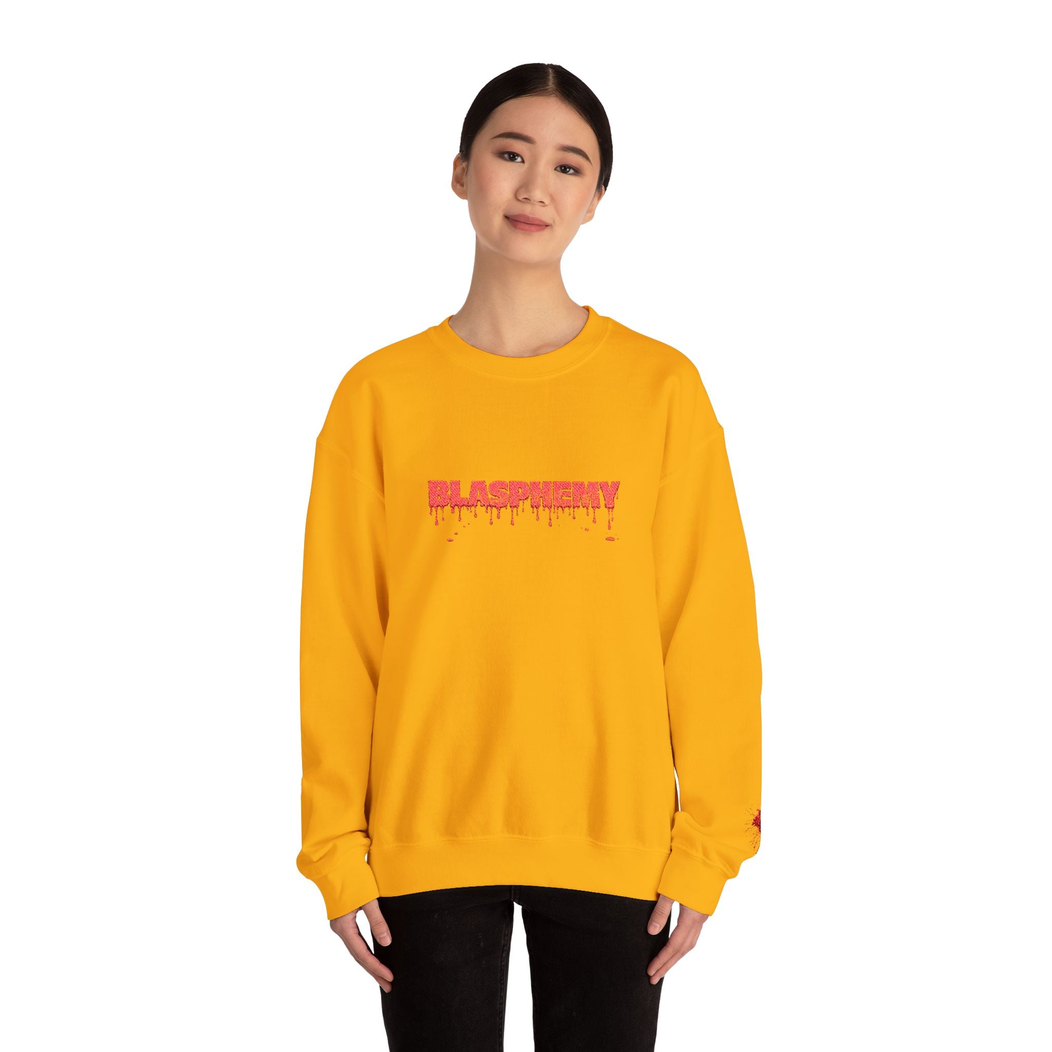 Embroidered Blasphemy Drip Logo Crewneck Sweatshirt