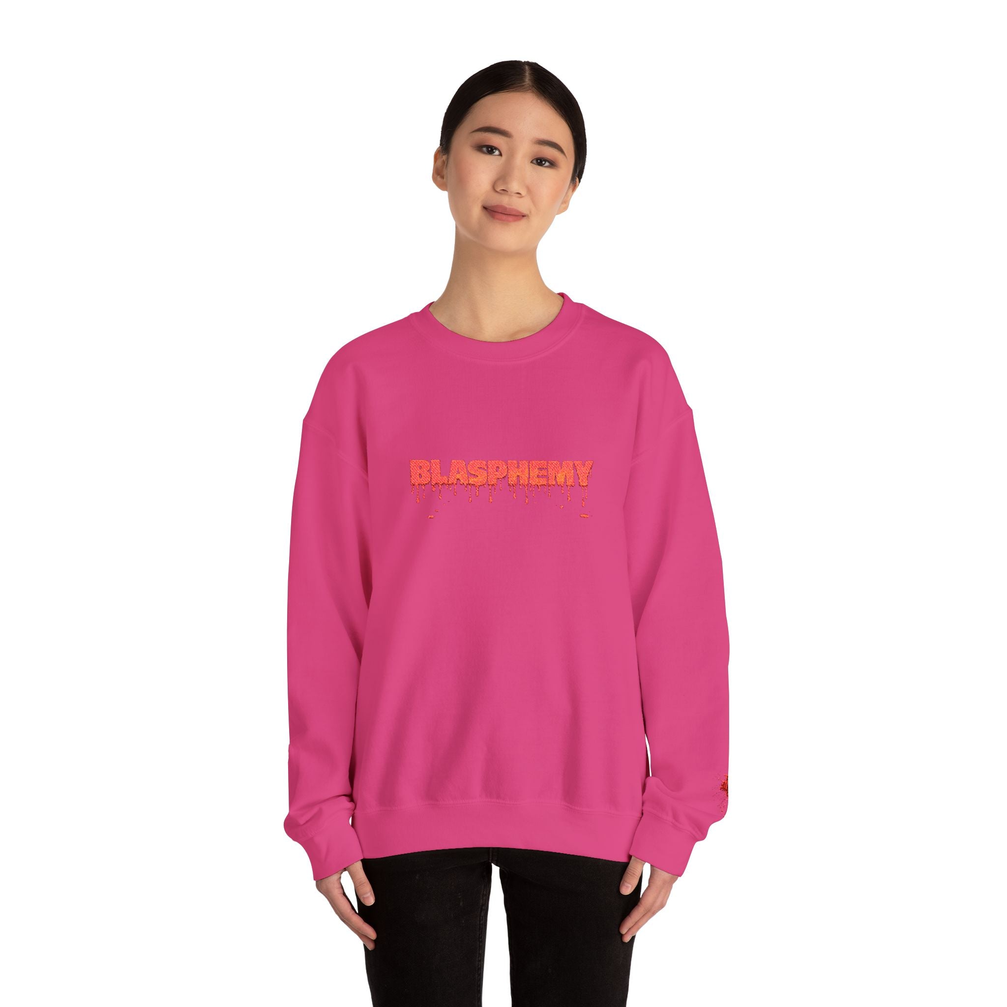 Embroidered Blasphemy Drip Logo Crewneck Sweatshirt