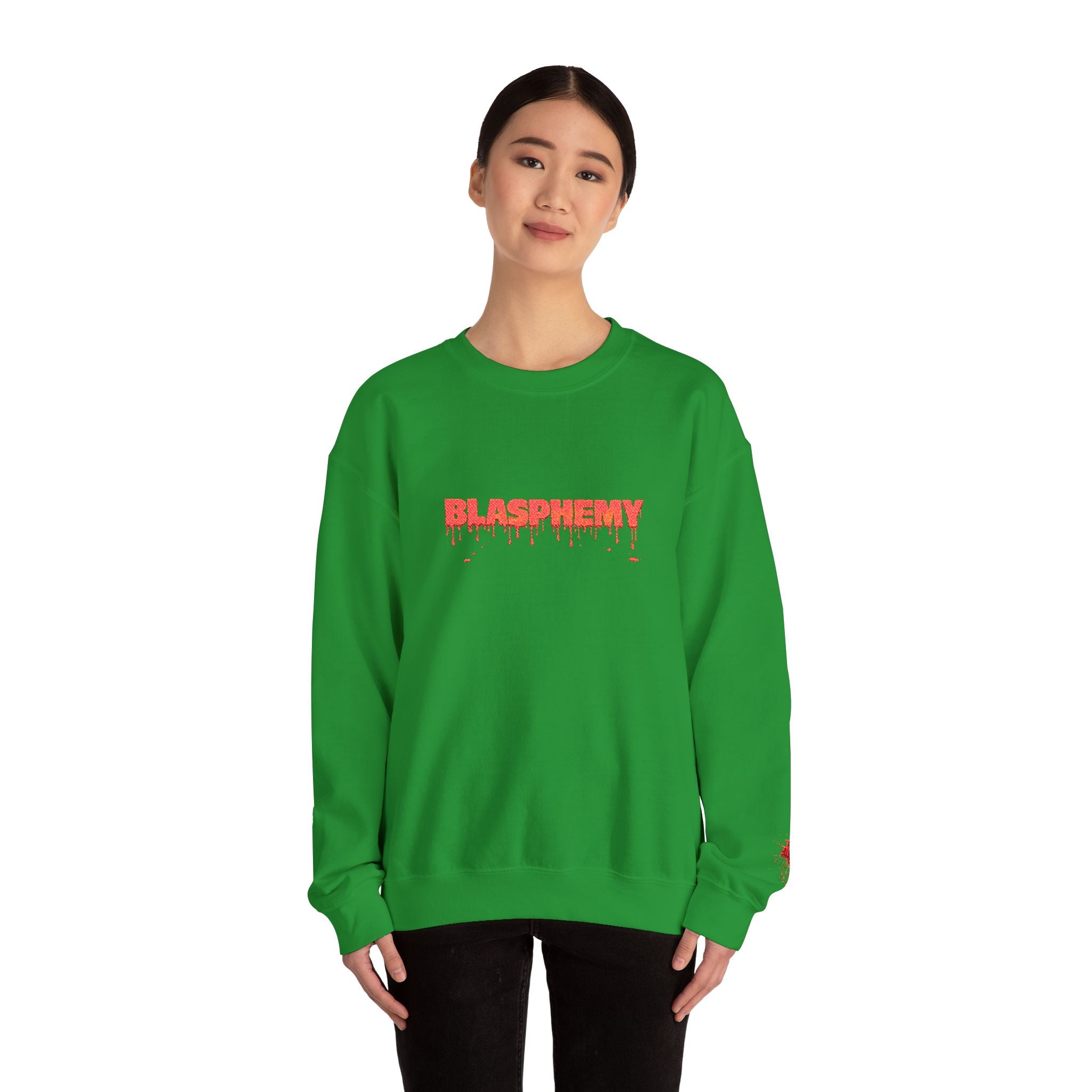 Embroidered Blasphemy Drip Logo Crewneck Sweatshirt