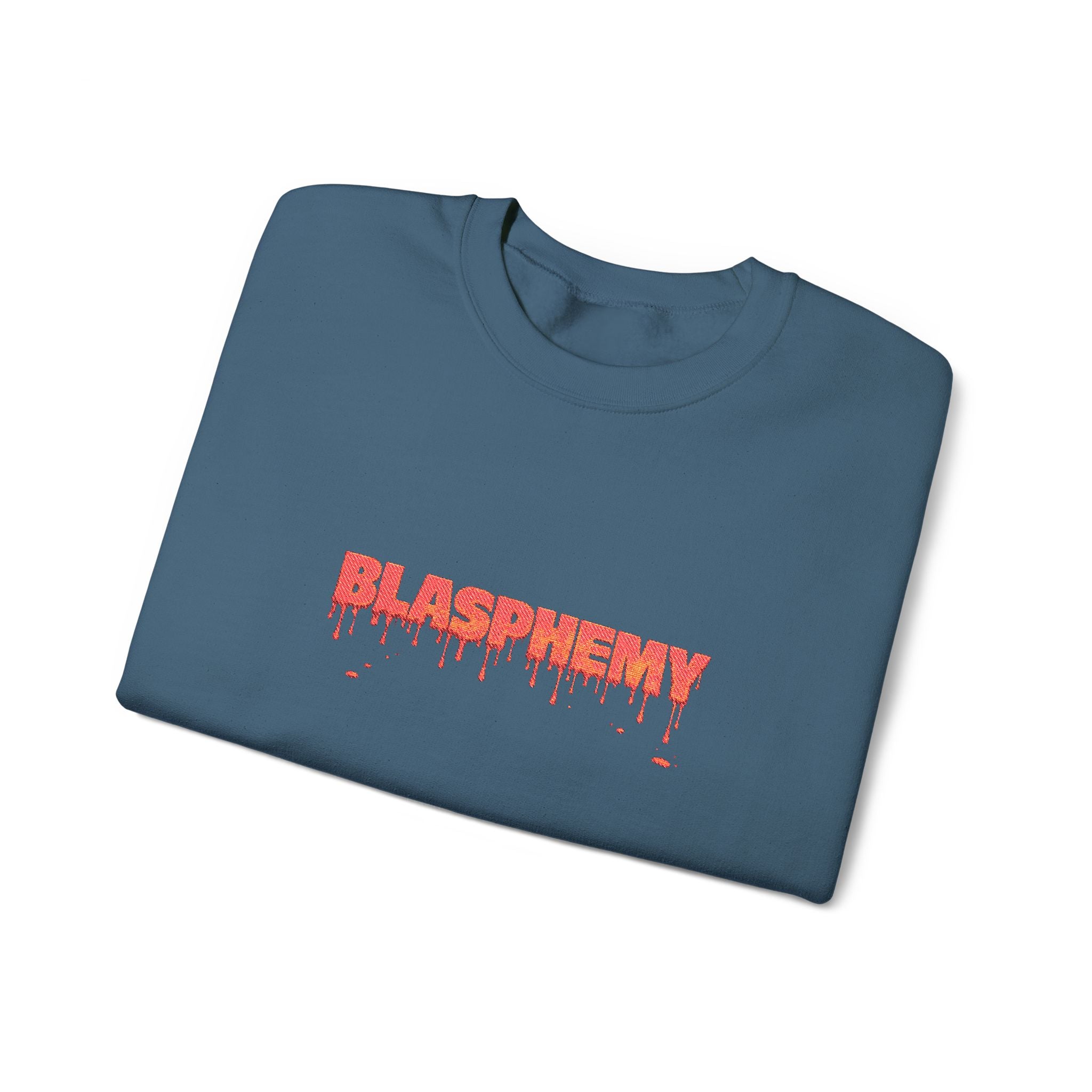 Embroidered Blasphemy Drip Logo Crewneck Sweatshirt