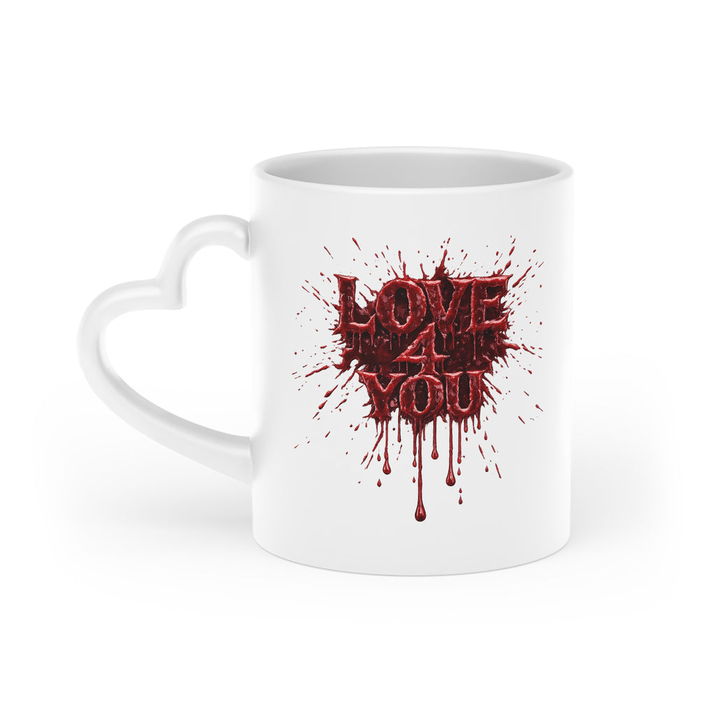 Bloody "LOVE 4 YOU" Dripping Blood Heart Valentine's Coffee Mug