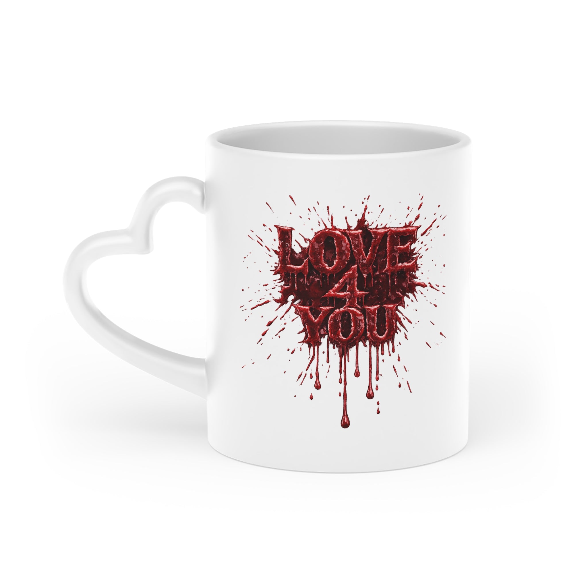 Bloody "LOVE 4 YOU" Dripping Blood Heart Valentine's Coffee Mug