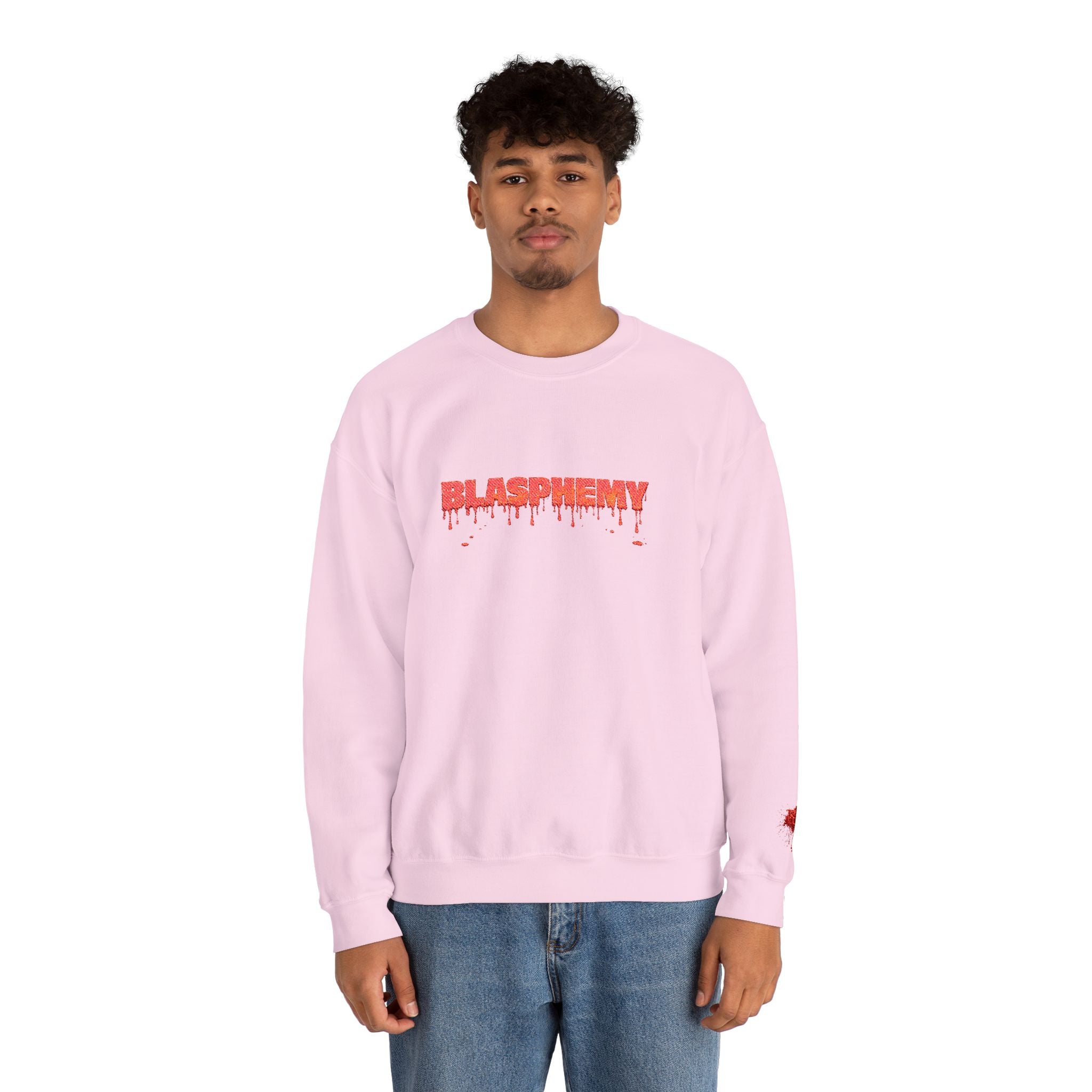 Embroidered Blasphemy Drip Logo Crewneck Sweatshirt