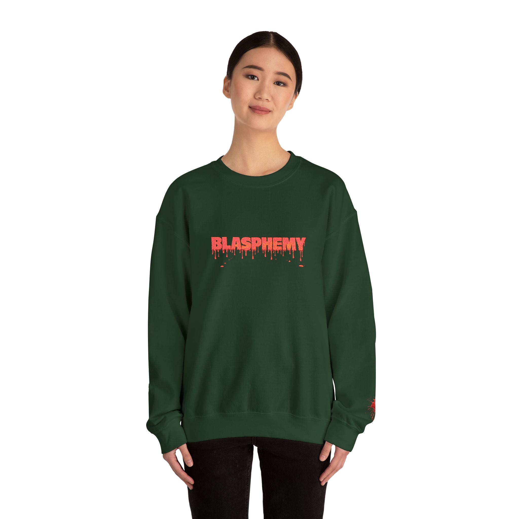 Embroidered Blasphemy Drip Logo Crewneck Sweatshirt